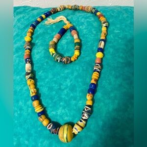 Colorful Beaded Necklace and Bracelet Set